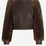 Giacca corta a collo alto in pelle CH25ACV43206 28D CHLOE 