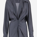 CAMICIA IN SETA CON DRAPPEGGIO FRONTALE 010781 2333509 DRIES VAN NOTEN 