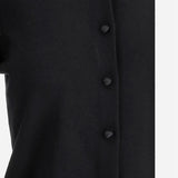 CARDIGAN IN LANA CON POLSINI PLISSÉ 8B0KA15J A8Q0NO VALENTINO 