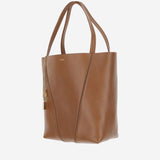 TOTE BAG CHLOÉ SPIN IN PELLE GRANATA CHC25SS811N84 26M CHLOE 