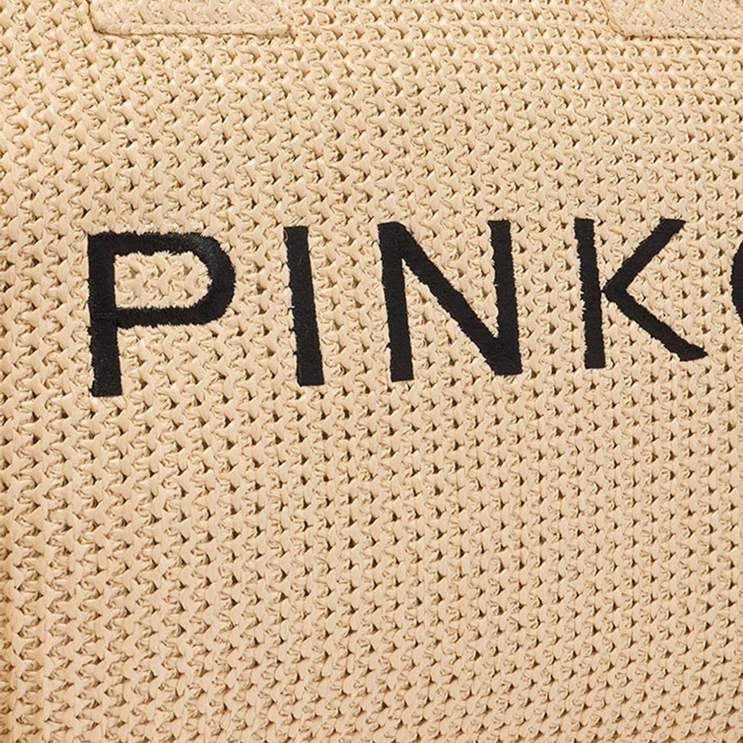 BORSA SHOPPING IN RAFIA CON LOGO 106673 A39YHZ3Q PINKO 