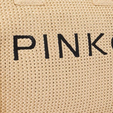 BORSA SHOPPING IN RAFIA CON LOGO 106673 A39YHZ3Q PINKO 