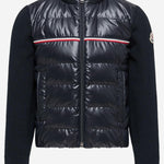 CARDIGAN IN COTONE IMBOTTITO TRICOLORE CON ZIP 9B00001M1367 742 MONCLER ENFANTS 
