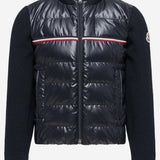 CARDIGAN IN COTONE IMBOTTITO TRICOLORE CON ZIP 9B00001M1367 742 MONCLER ENFANTS 