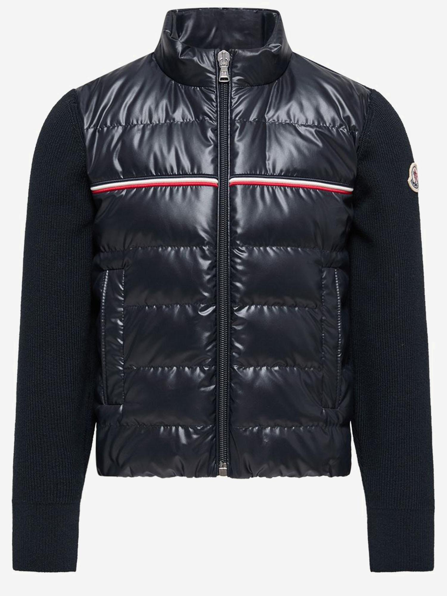 CARDIGAN IN COTONE IMBOTTITO TRICOLORE CON ZIP 9B00001M1367 742 MONCLER ENFANTS 