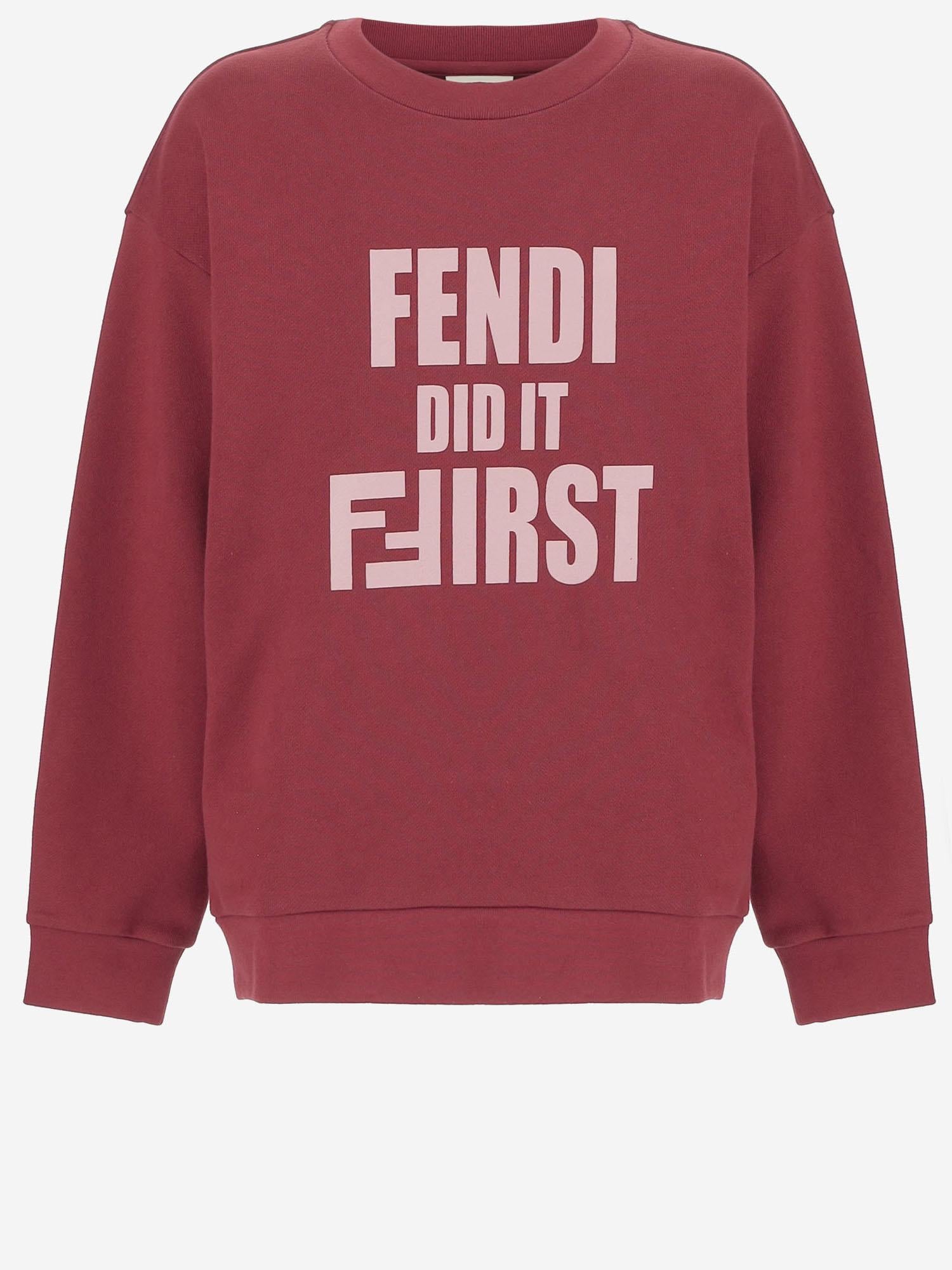 FELPA IN COTONE IN CON LOGO JUH107 5V0F1SAY FENDI KIDS 