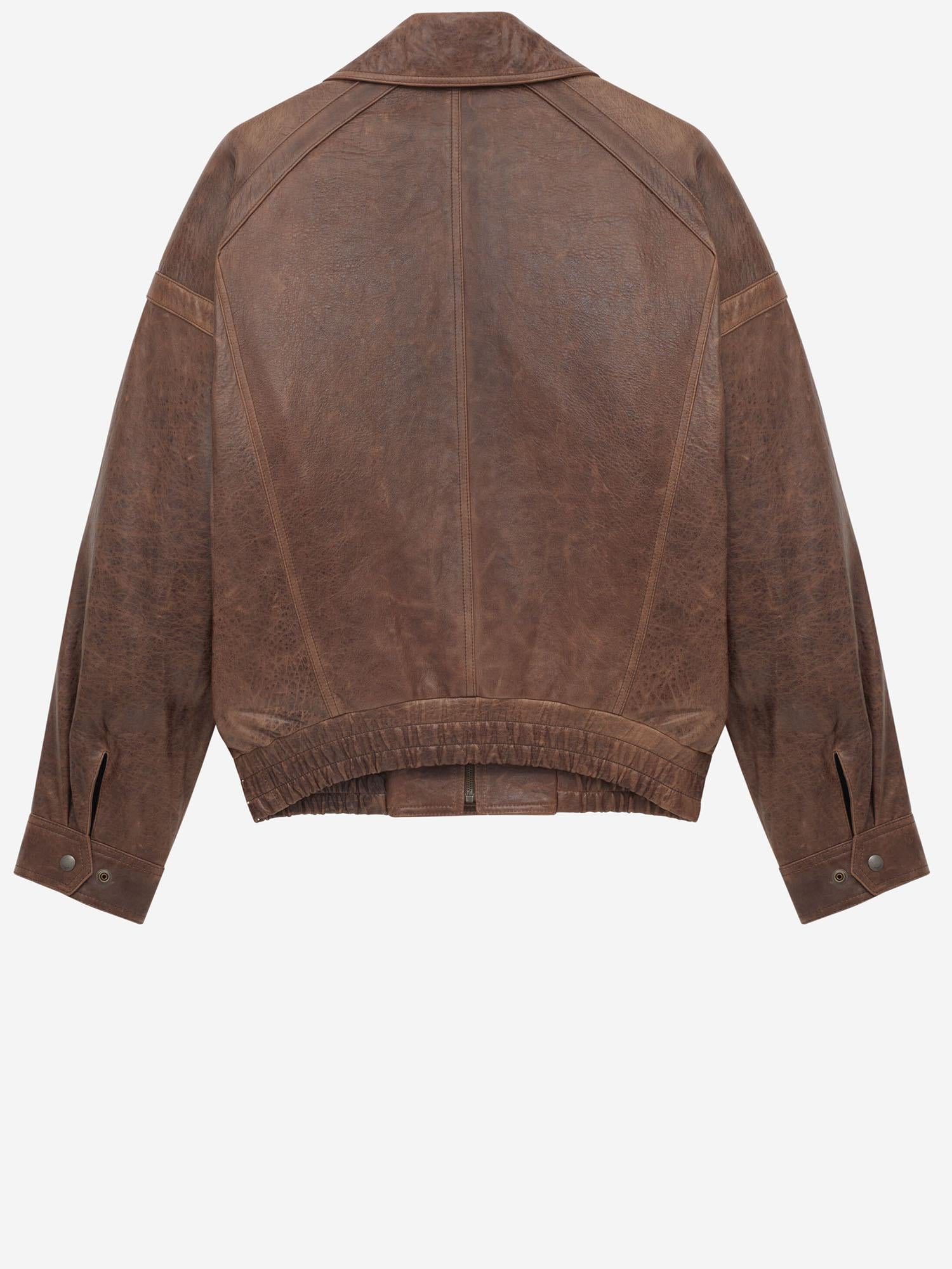 BOMBER IN PELLE DI AGNELLO INVECCHIATA 843931 YCSX22800 SAINT LAURENT 
