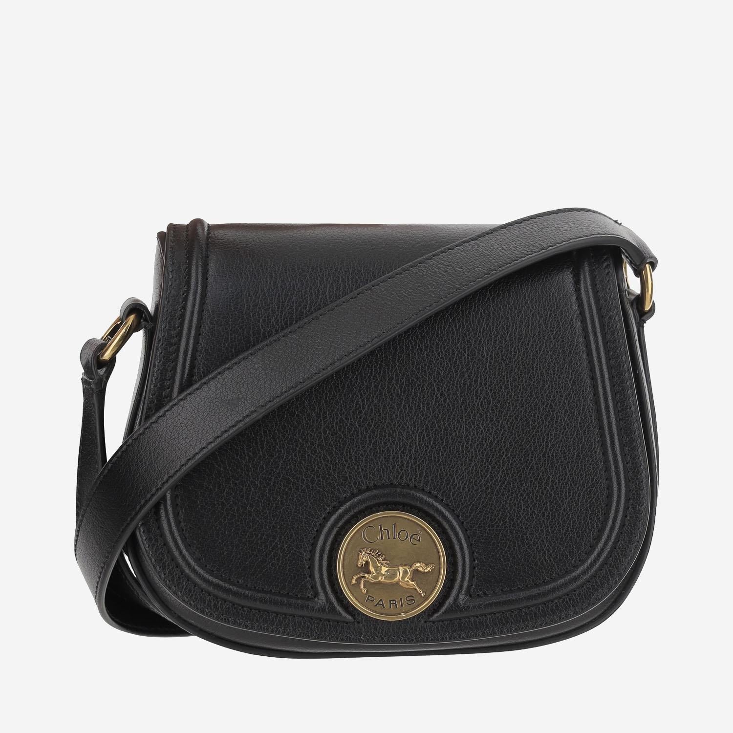 BORSA IN PELLE MARTELLATA CON LOGO CH25AS791O37 001 CHLOE 