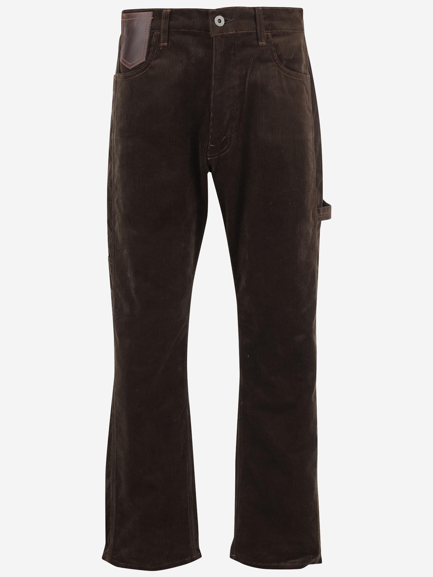 PANTALONI A COSTE IN MISTO COTONE CON DETTAGLI IN PELLE WPP026W25 1 JUNYA WATANABE 