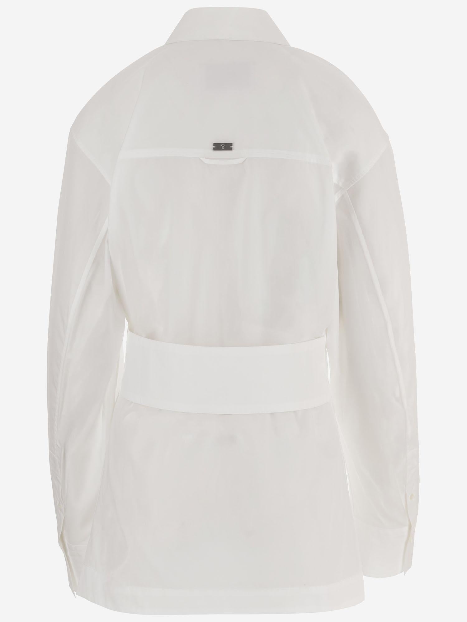 Camicia in cotone con colletto a punta FSH807CO0063 100 AMI 