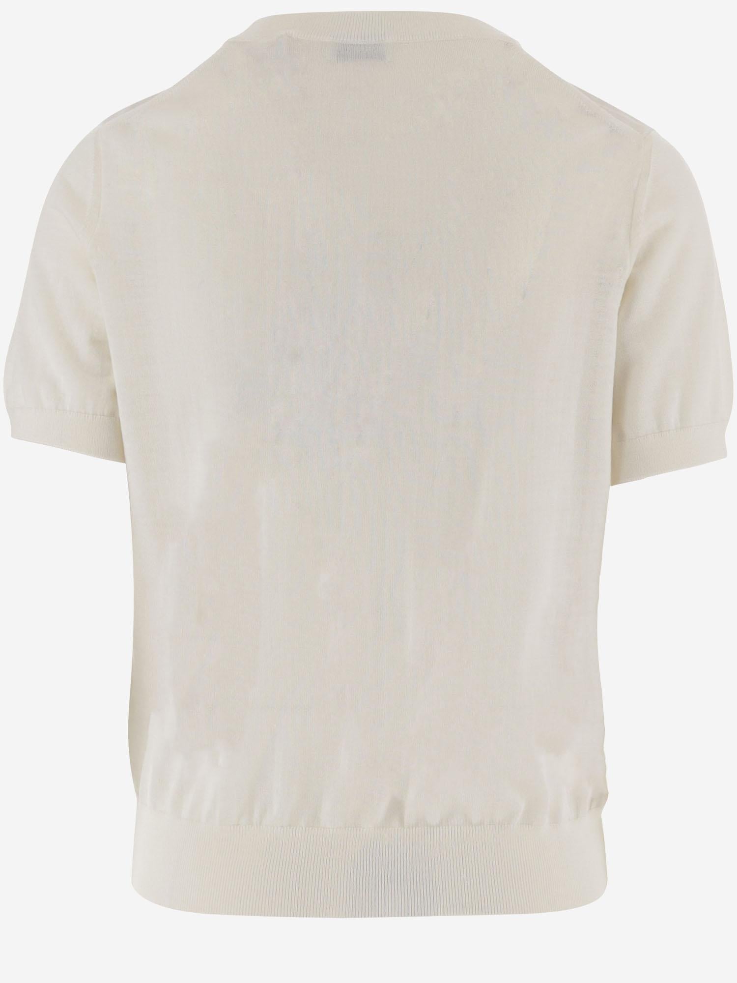 T-SHIRT IN LANA E SETA CON STAMPA 8126351 SEASIDEBLUEPATTERN BURBERRY 