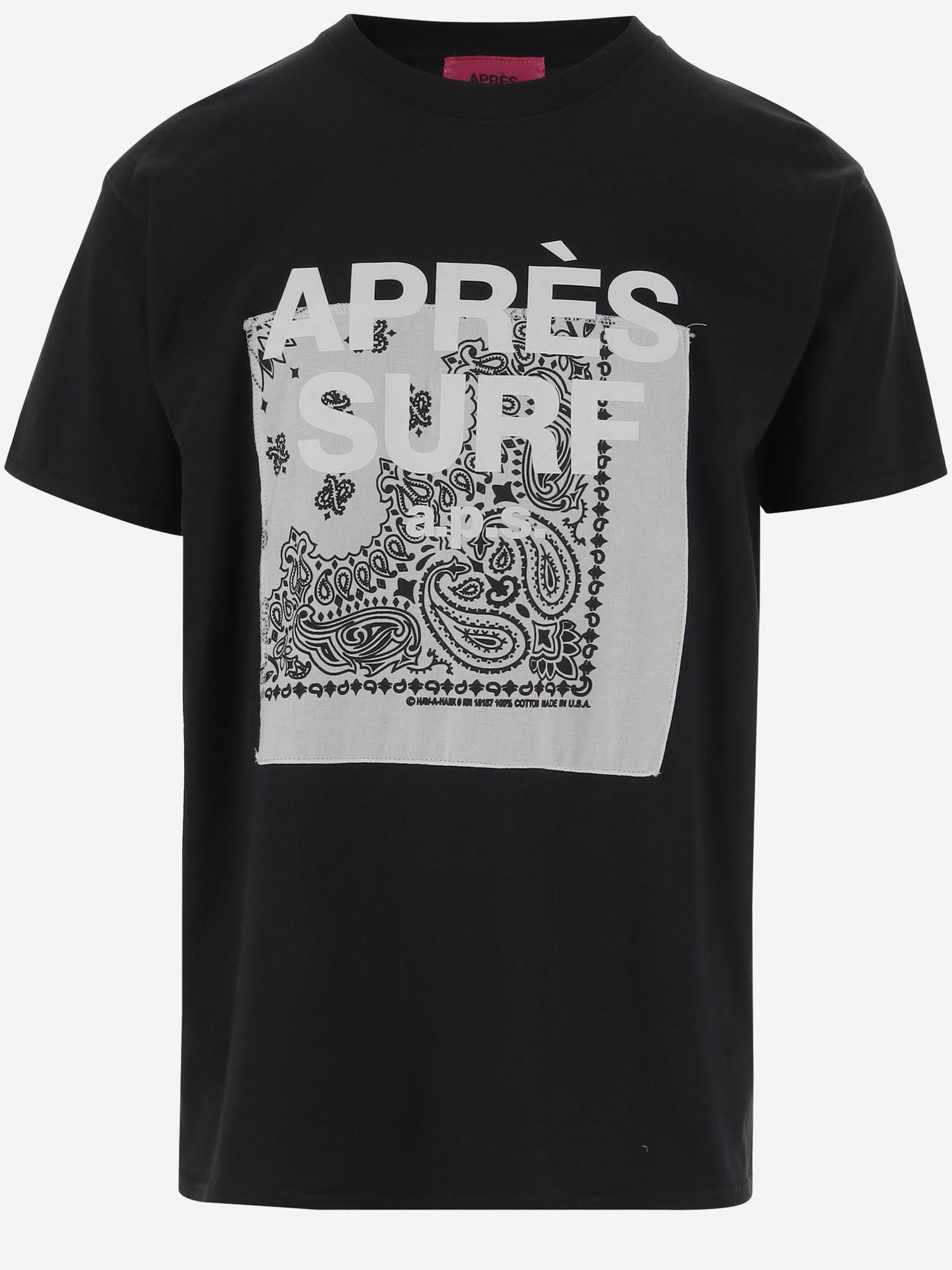 T-SHIRT IN COTONE CON LOGO TRAIN BLACK APRES SURF 