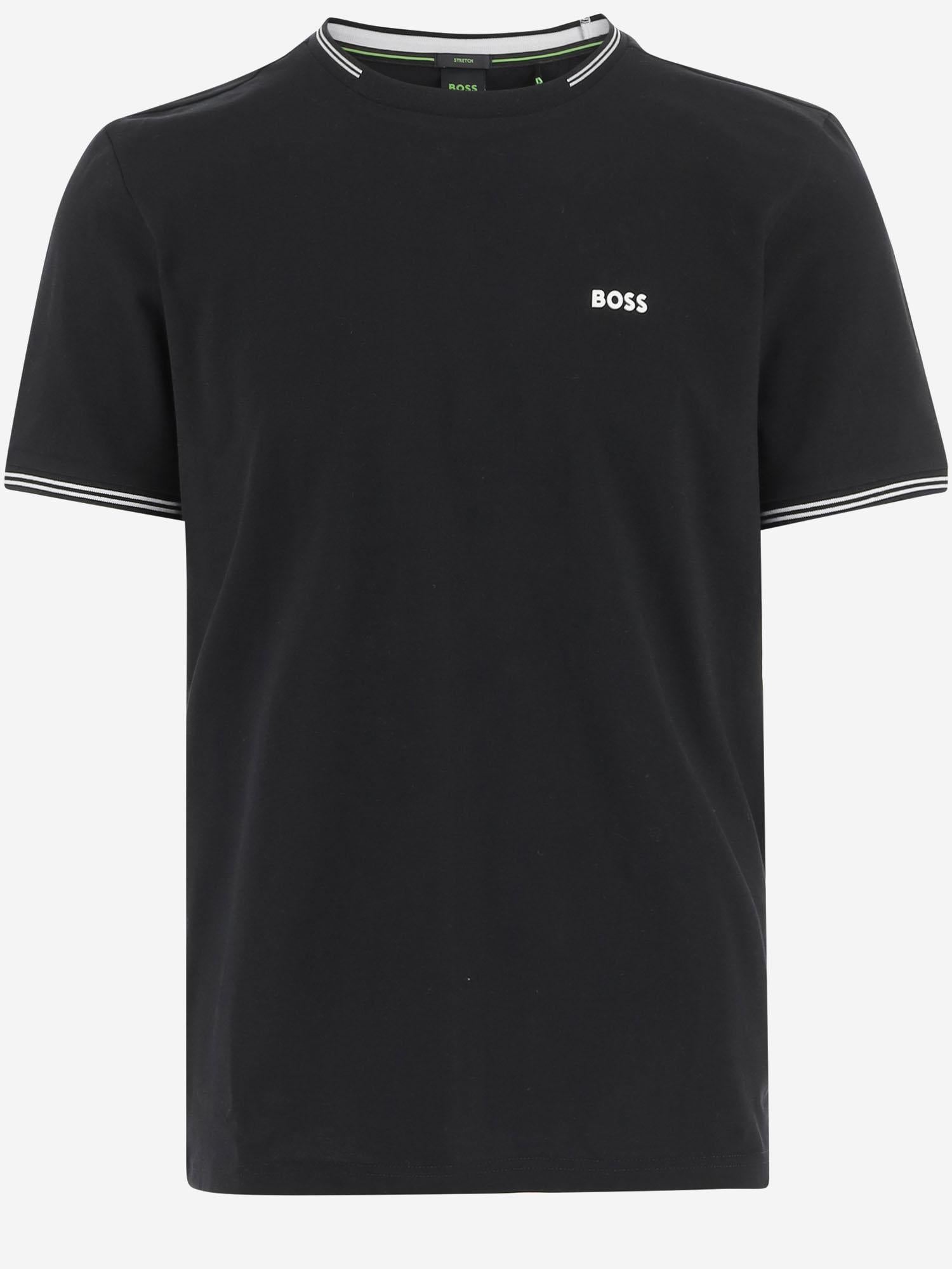 T-SHIRT IN COTONE STRETCH CON LOGO 50521245 001 HUGO BOSS 