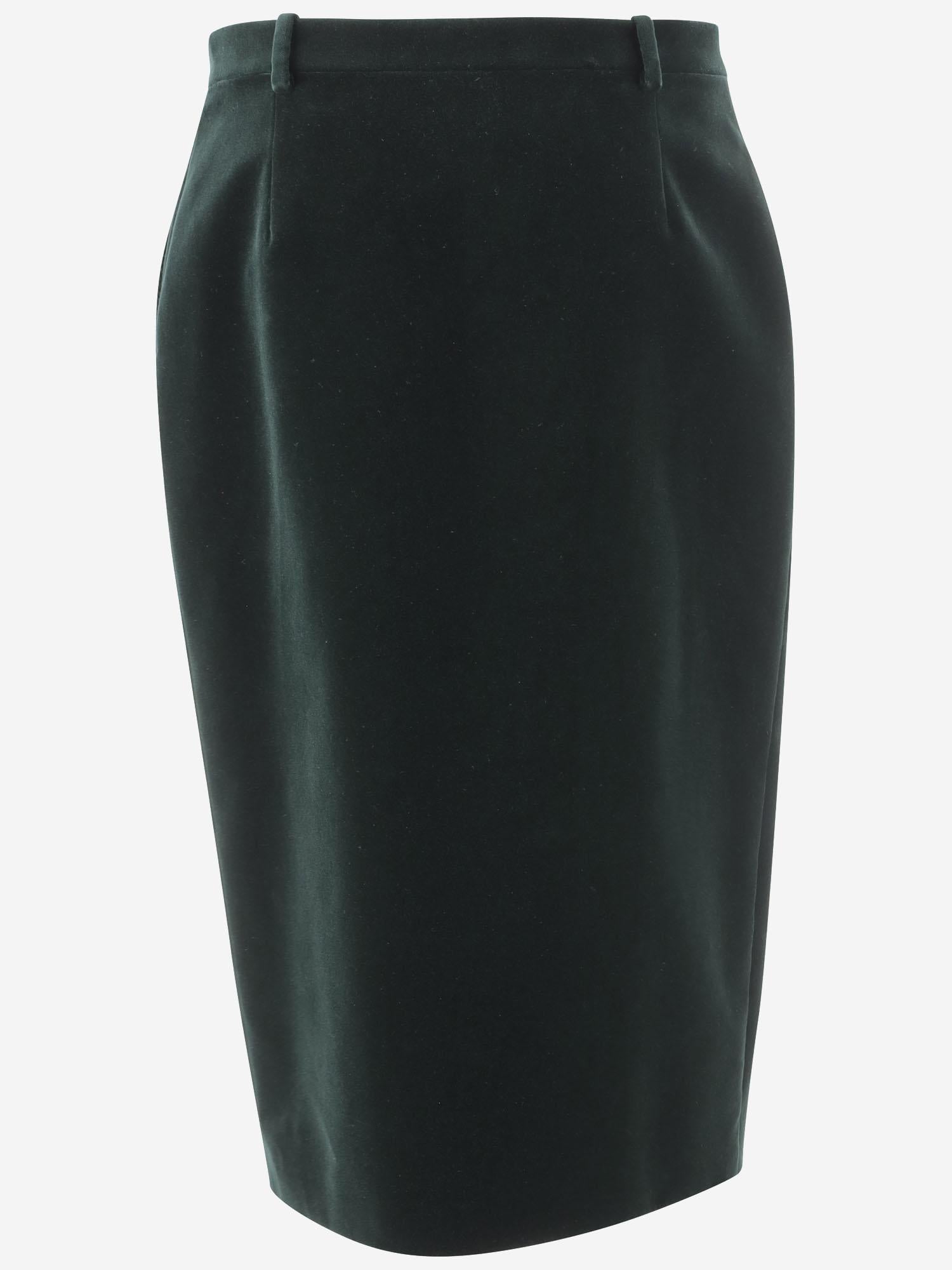 Gonna midi a incrocio in velluto di cotone 826769 Y580T3181 SAINT LAURENT 