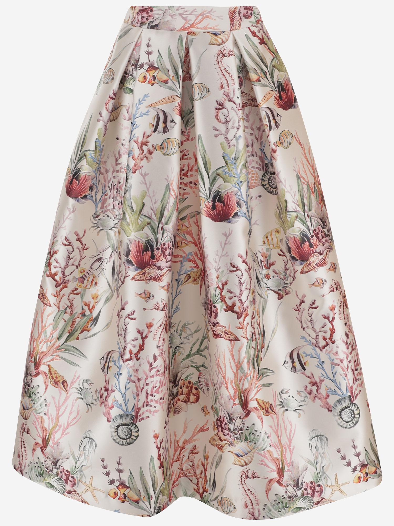 GONNA SVASATA CON STAMPA FANTASIA LUNA TROPICANA LUNATICA 