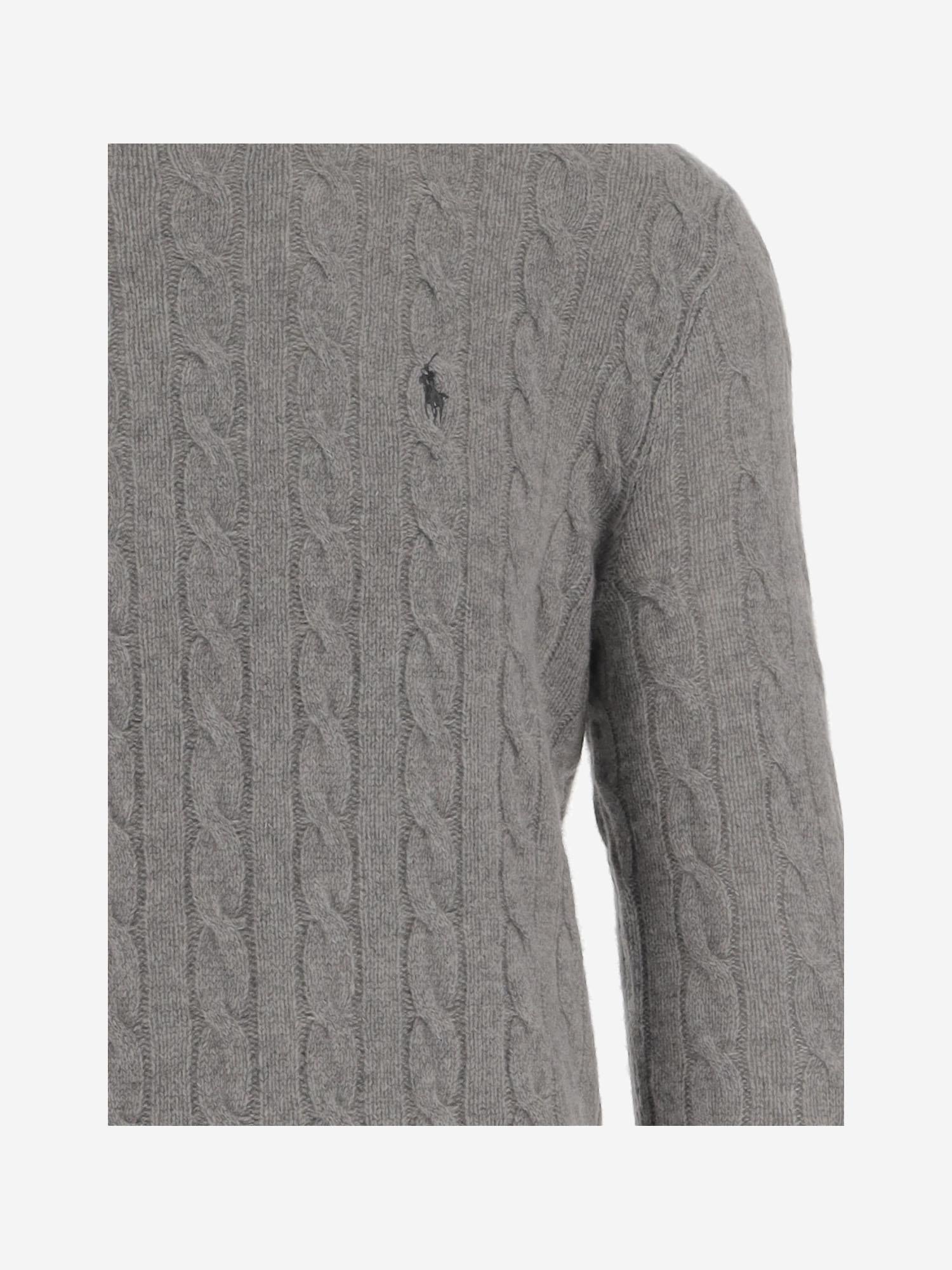MAGLIA A TRECCE IN LANA E CASHMERE 710876762 012 POLO RALPH LAUREN 