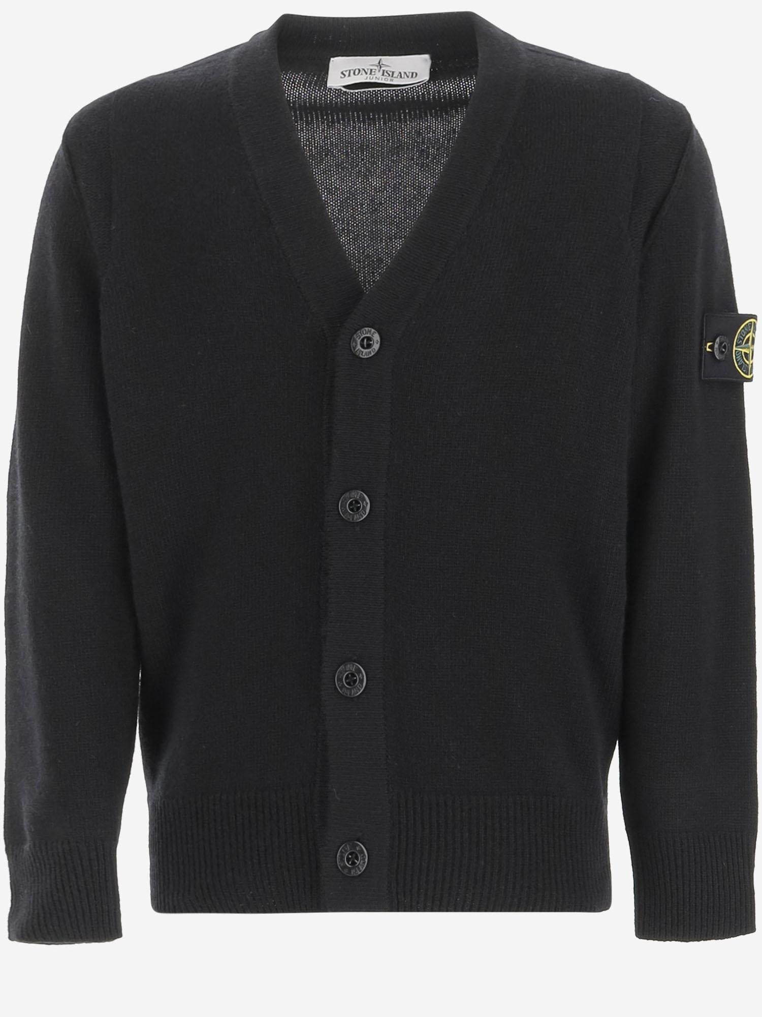 CARDIGAN IN MISTO LANA CON LOGO 5100001 S00M1V0029 STONE ISLAND KIDS 