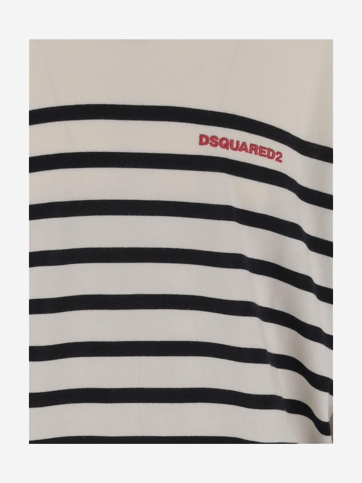 MAGLIONE IN LANA CON MOTIVO A RIGHE S74HA1560 D13153961 DSQUARED2 