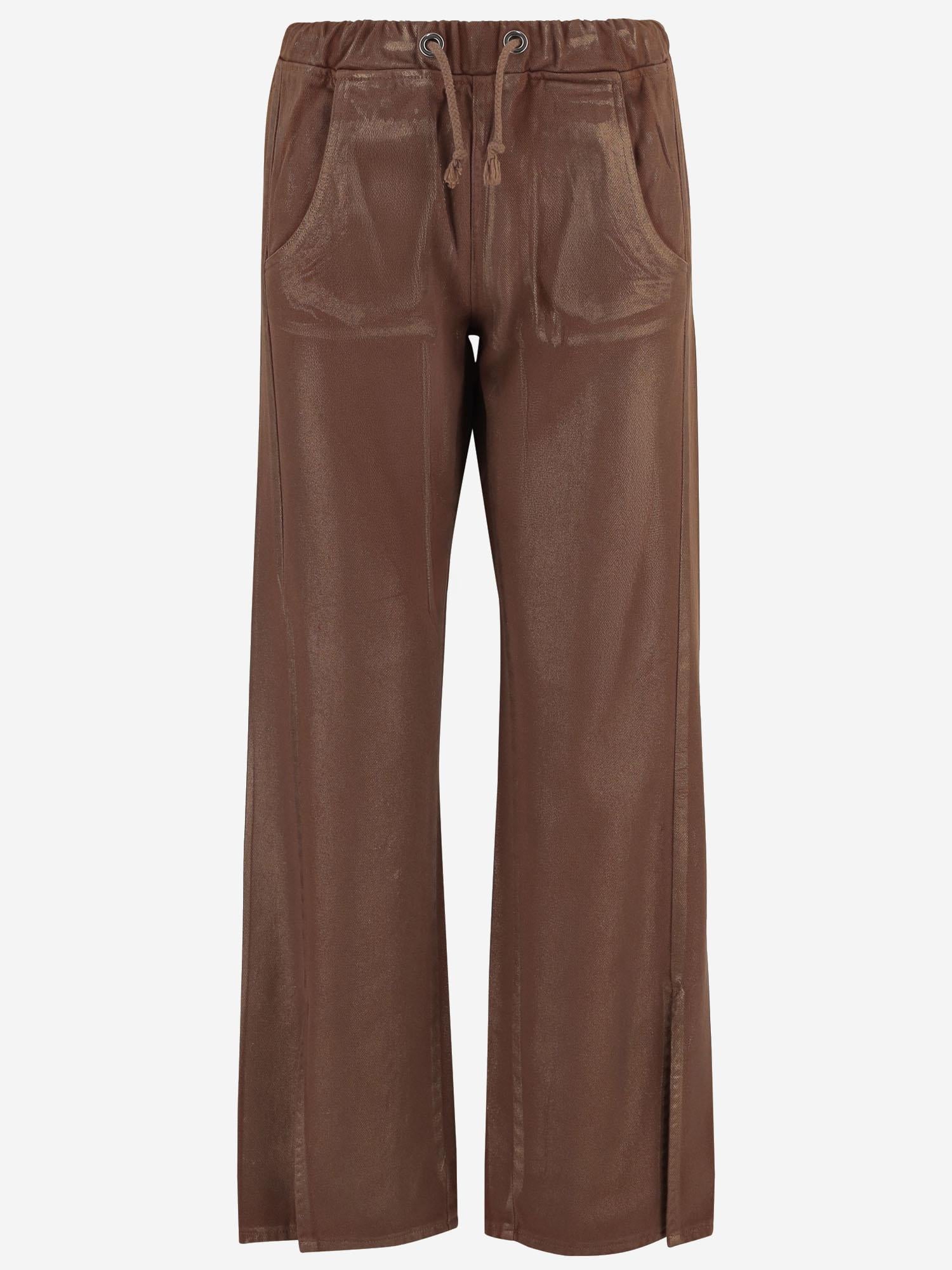 PANTALONI IN COTONE CON COULISSE DAM25.M02 BROWN DONT @ ME 