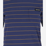 T-SHIRT IN COTONE A RIGHE CON LOGO MJN537 14RTF0XEI MIU MIU 