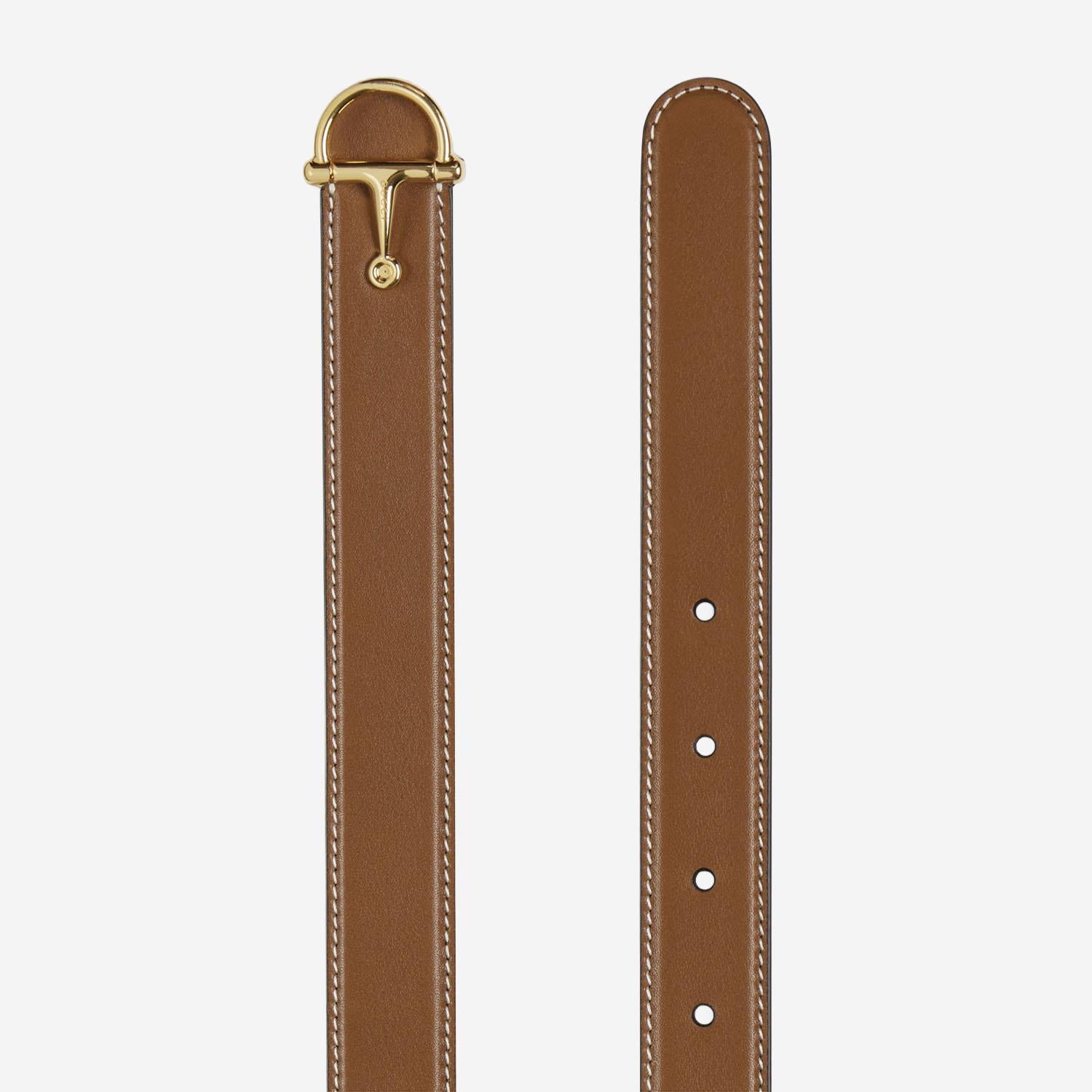 Cintura sottile in pelle con fibbia a mezzo morsetto 836993 AAEFH2718 GUCCI 
