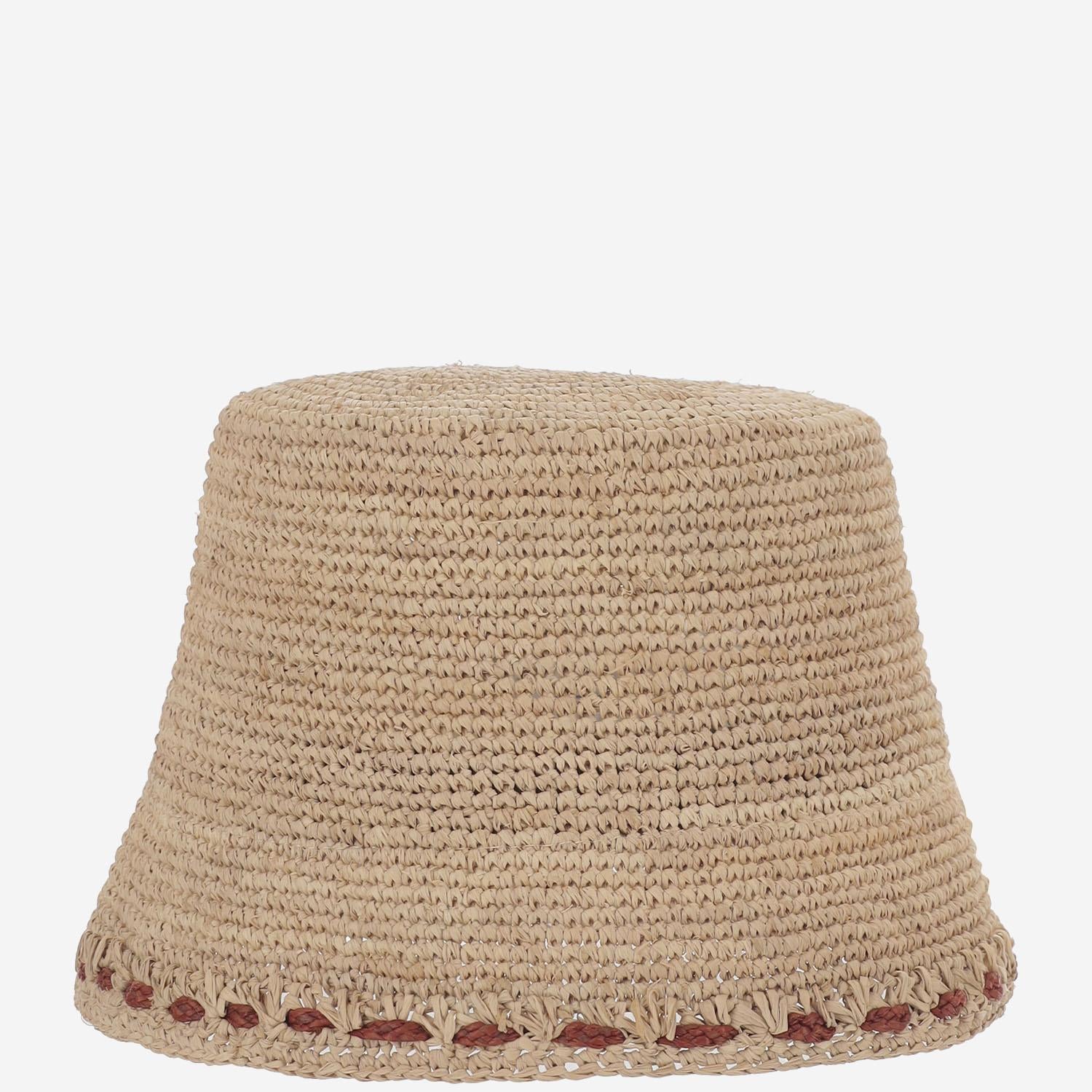 CAPPELLO BUCKET IN RAFIA SOPRA TEA IBELIV 