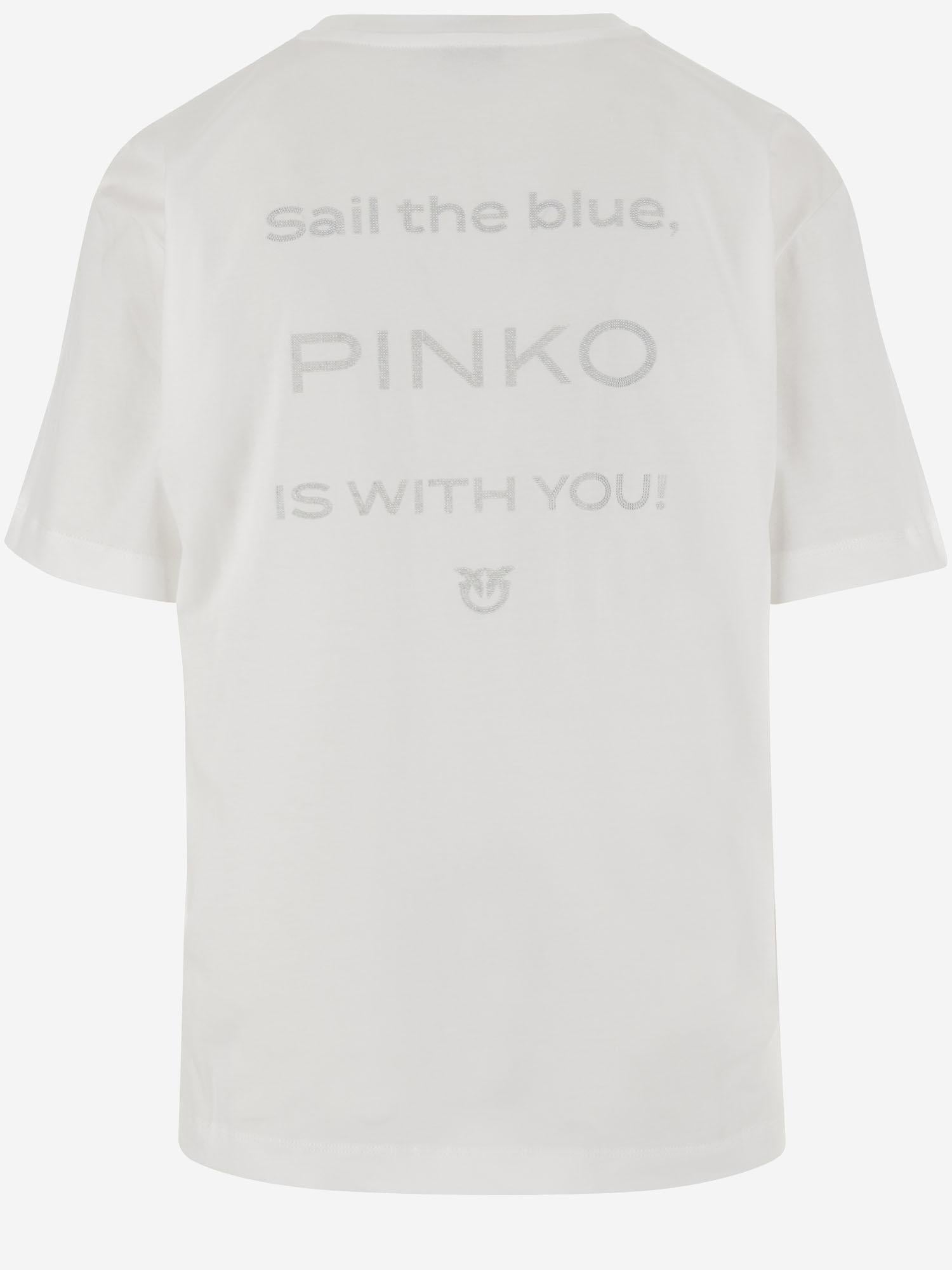 T-SHIRT IN COTONE CON LOGO 105526 A2S1Z05 PINKO 