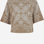 T-SHIRT NIAMEY STAMPA BANDANA IN COTONE 104604 A2CYCZ4 PINKO 