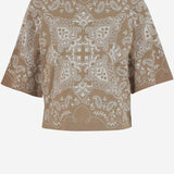 T-SHIRT NIAMEY STAMPA BANDANA IN COTONE 104604 A2CYCZ4 PINKO 