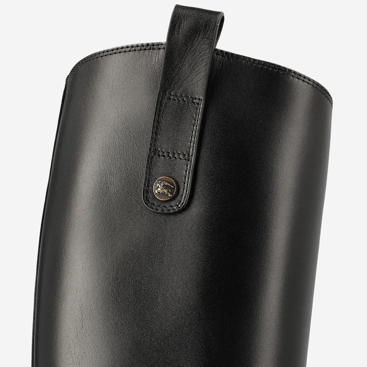 STIVALI CAVALIER IN PELLE 8114385 BLACK BURBERRY 