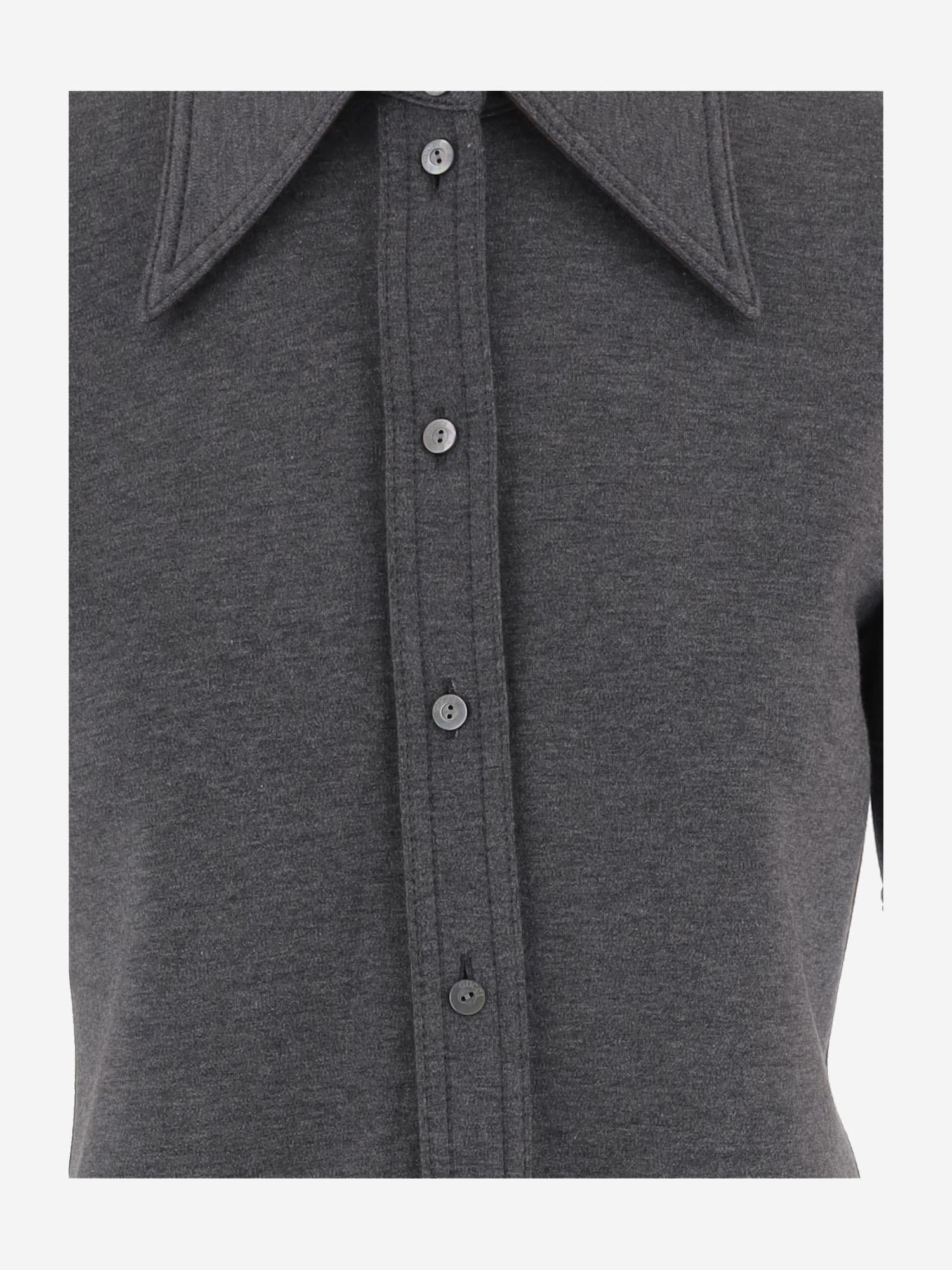 CAMICIA IN MISTO LANA CON COLLETTO AMPIO 836442 Z7AY91088 GUCCI 