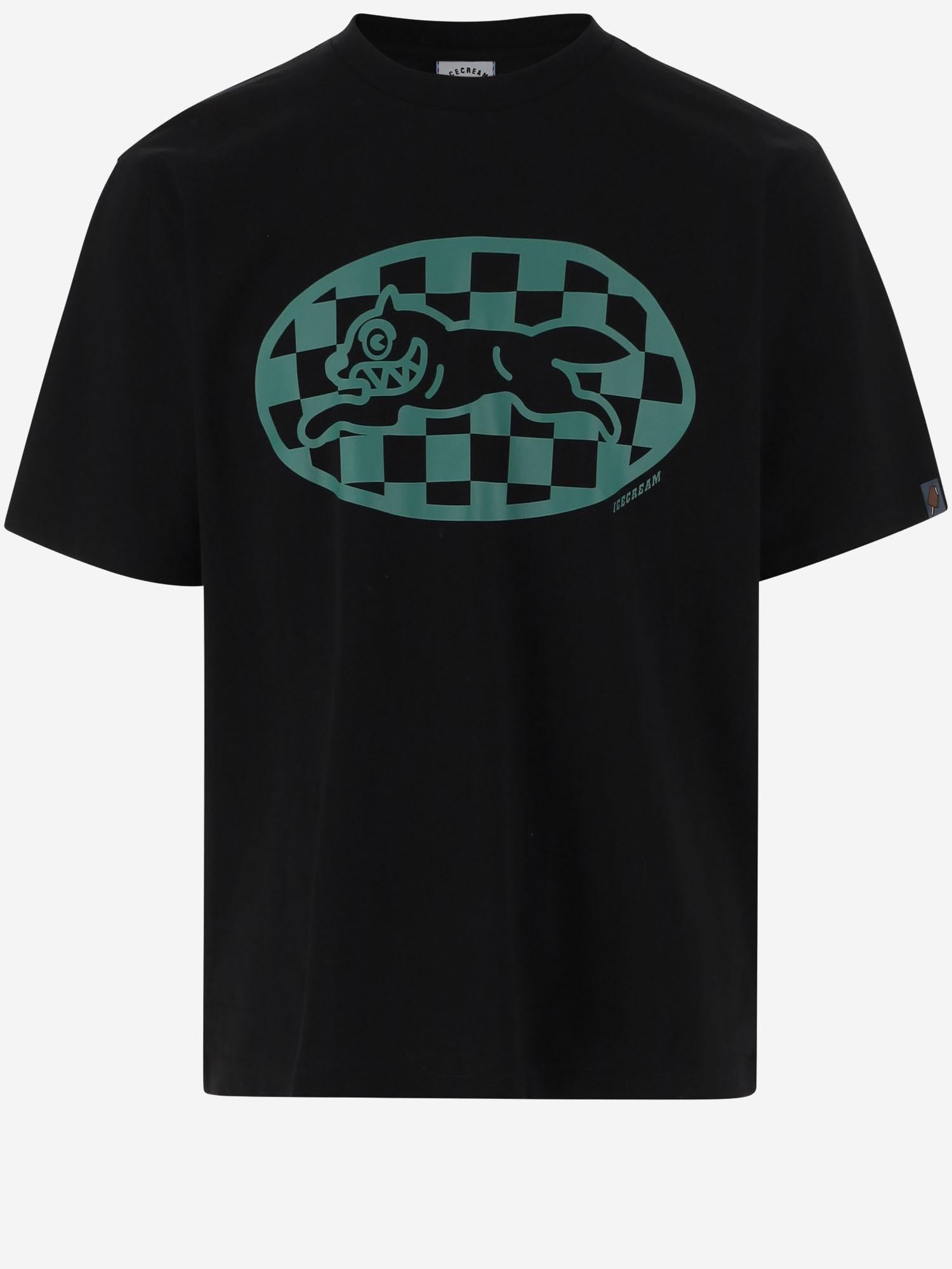 T-SHIRT IN COTONE CON LOGO IC25379 BLACK ICECREAM 