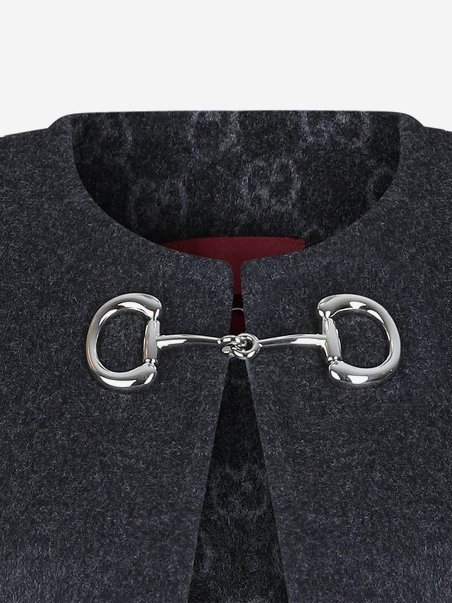 MANTELLA REVERSIBILE IN MISTO LANA CON MORSETTO 852796 ZAQW01179 GUCCI 