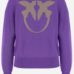 MAGLIONE IN LANA E CASHMERE CON LOGO 105561 A2SIYC6 PINKO 