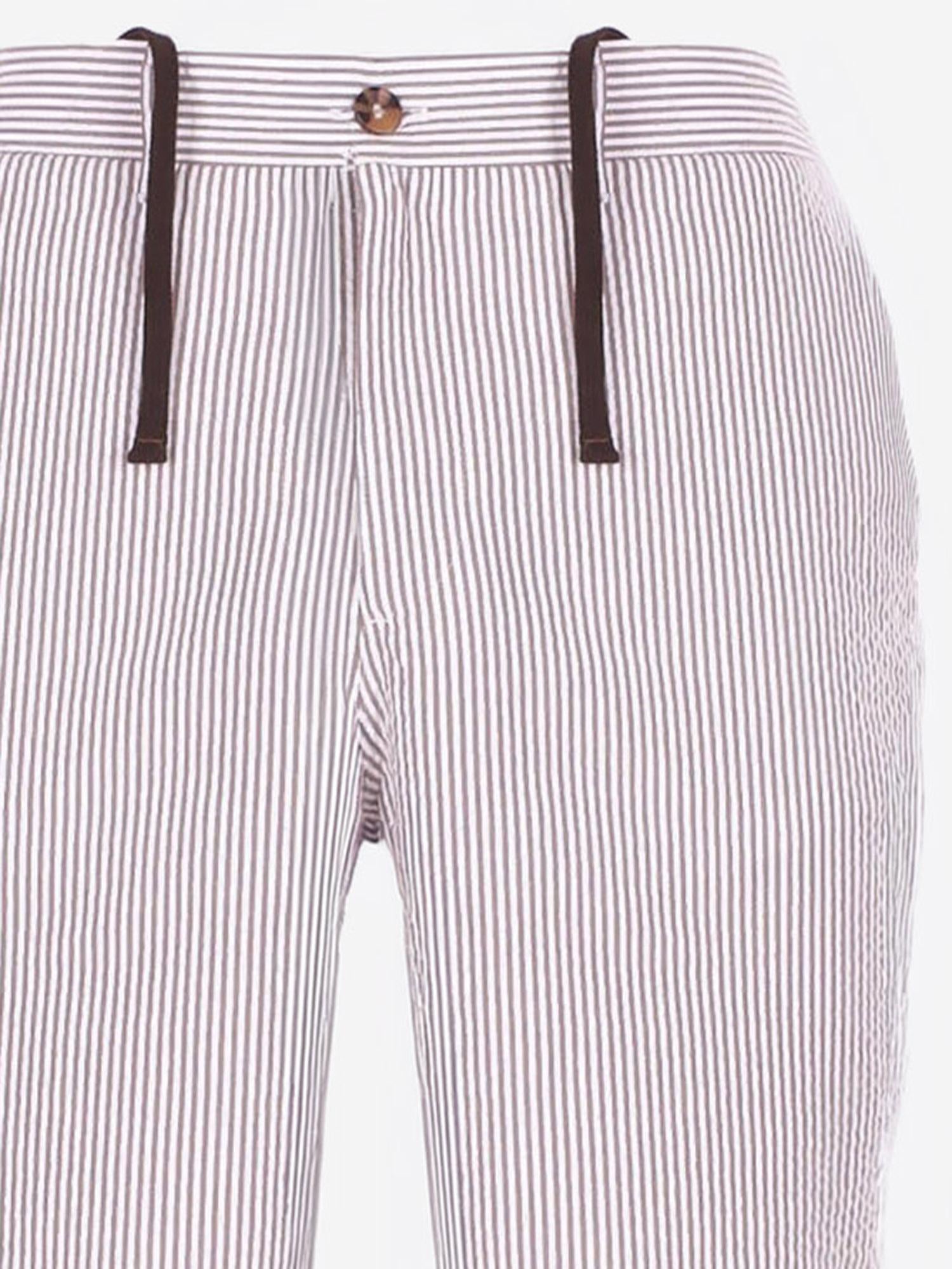 PANTALONI CORTI IN COTONE A RIGHE ISC0001 00972L MC2 SAINT BARTH 