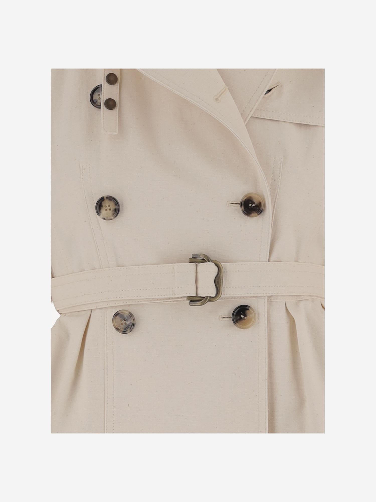 TRENCH ISABELLA IN COTONE 8120786 LINENBEIGE BURBERRY 