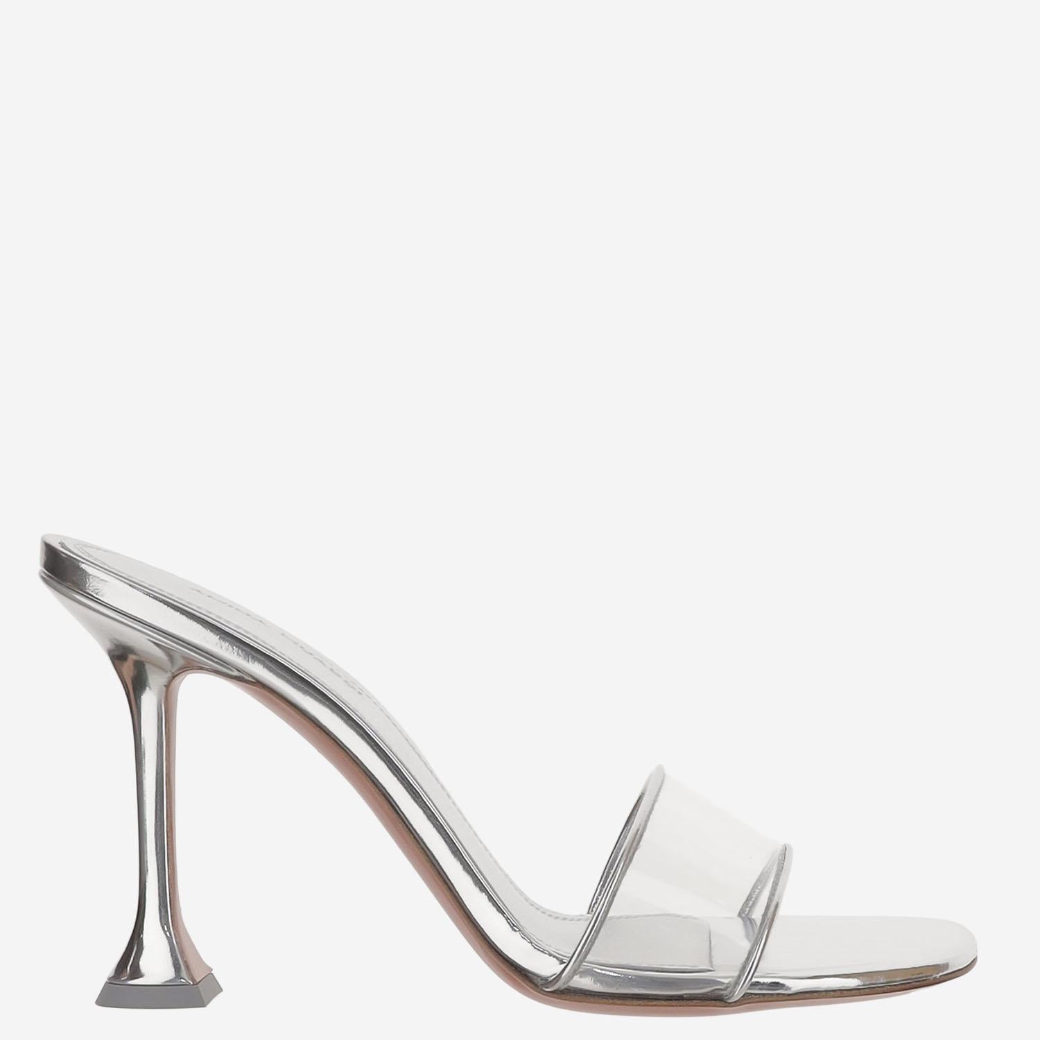 Sandali andreea glass ANDREEAGLASSSLIPPER 95SILVERTRANSPARENT AMINA MUADDI 