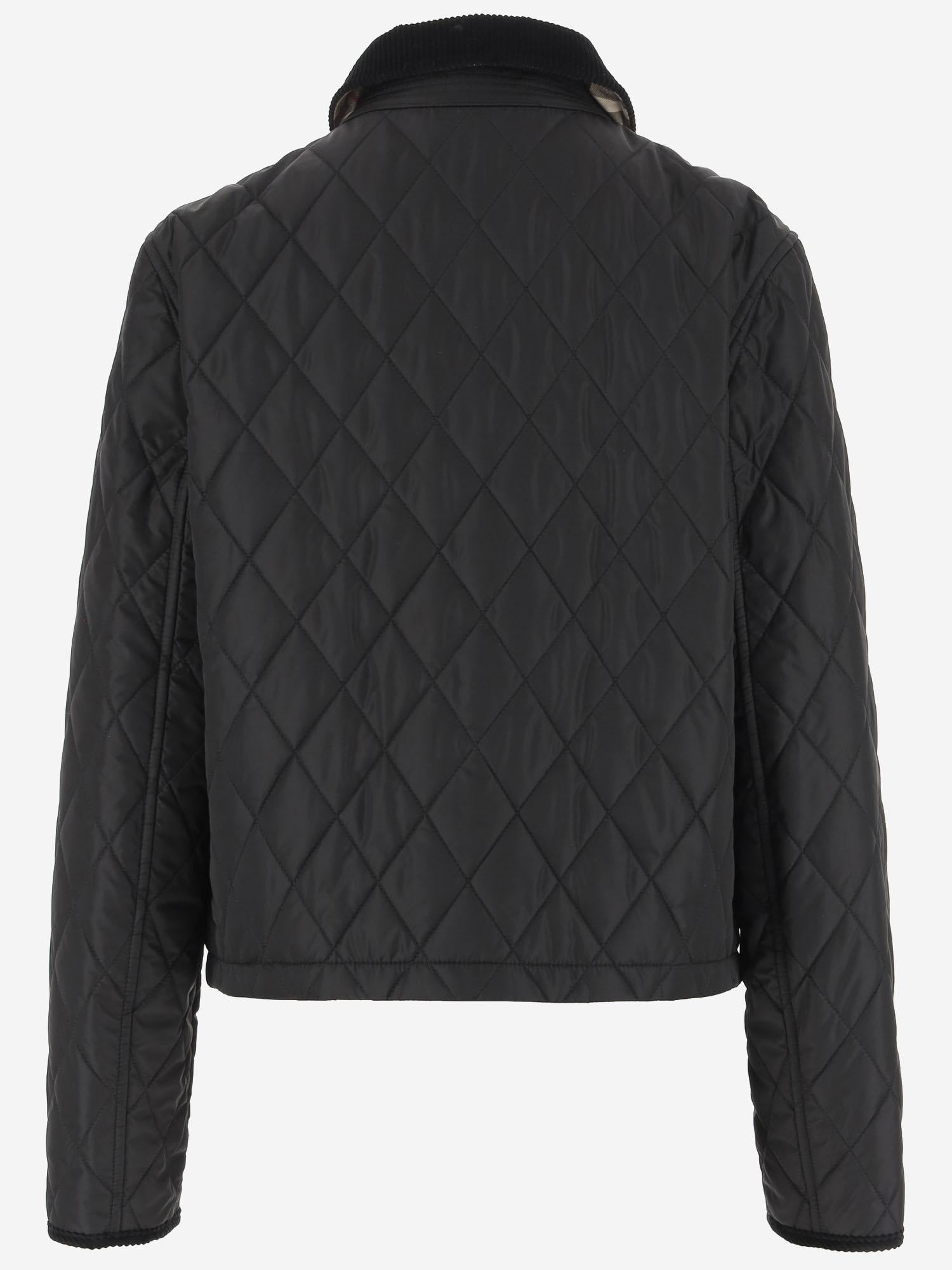 Giacca in nylon trapuntato 8107465 BLACK/SANDIPCHECK BURBERRY 