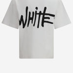 T-SHIRT IN COTONE CON LOGO 44MAA120S26J00L 100 OFF-WHITE 
