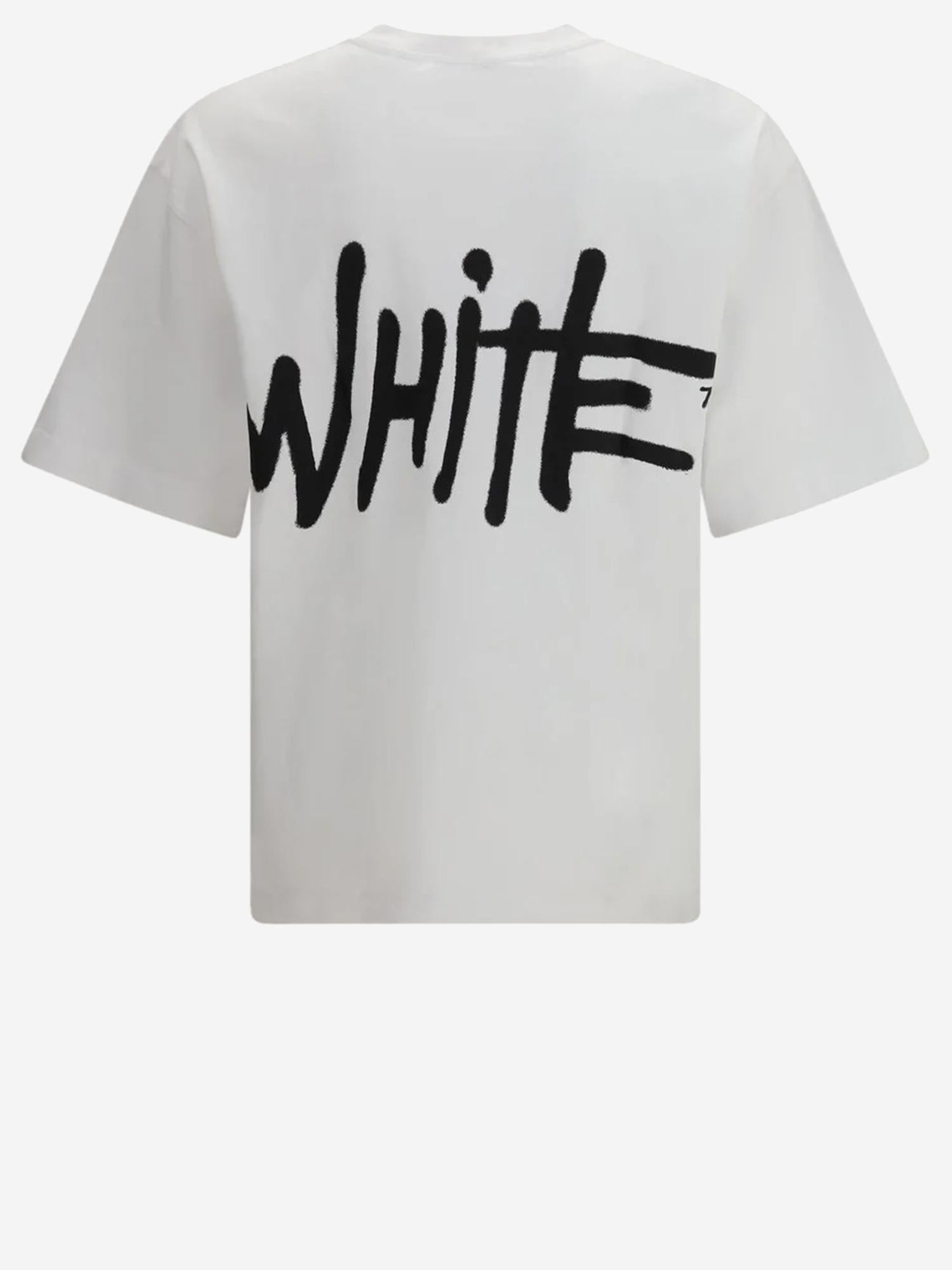 T-SHIRT IN COTONE CON LOGO 44MAA120S26J00L 100 OFF-WHITE 