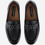MOCASSINI IN PELLE CON LOGO DG A50462 A6O7080999 DOLCE & GABBANA 