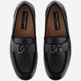 MOCASSINI IN PELLE CON LOGO DG A50462 A6O7080999 DOLCE & GABBANA 