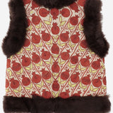 Gilet suzani con pelliccia di pecora DB4351 WHITEWITHPINKEMBROIDERY ZAZI 