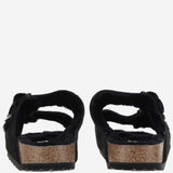 SANDALI ARIZONA IN SUEDE E SHEARLING 752663 BLACK BIRKENSTOCK 