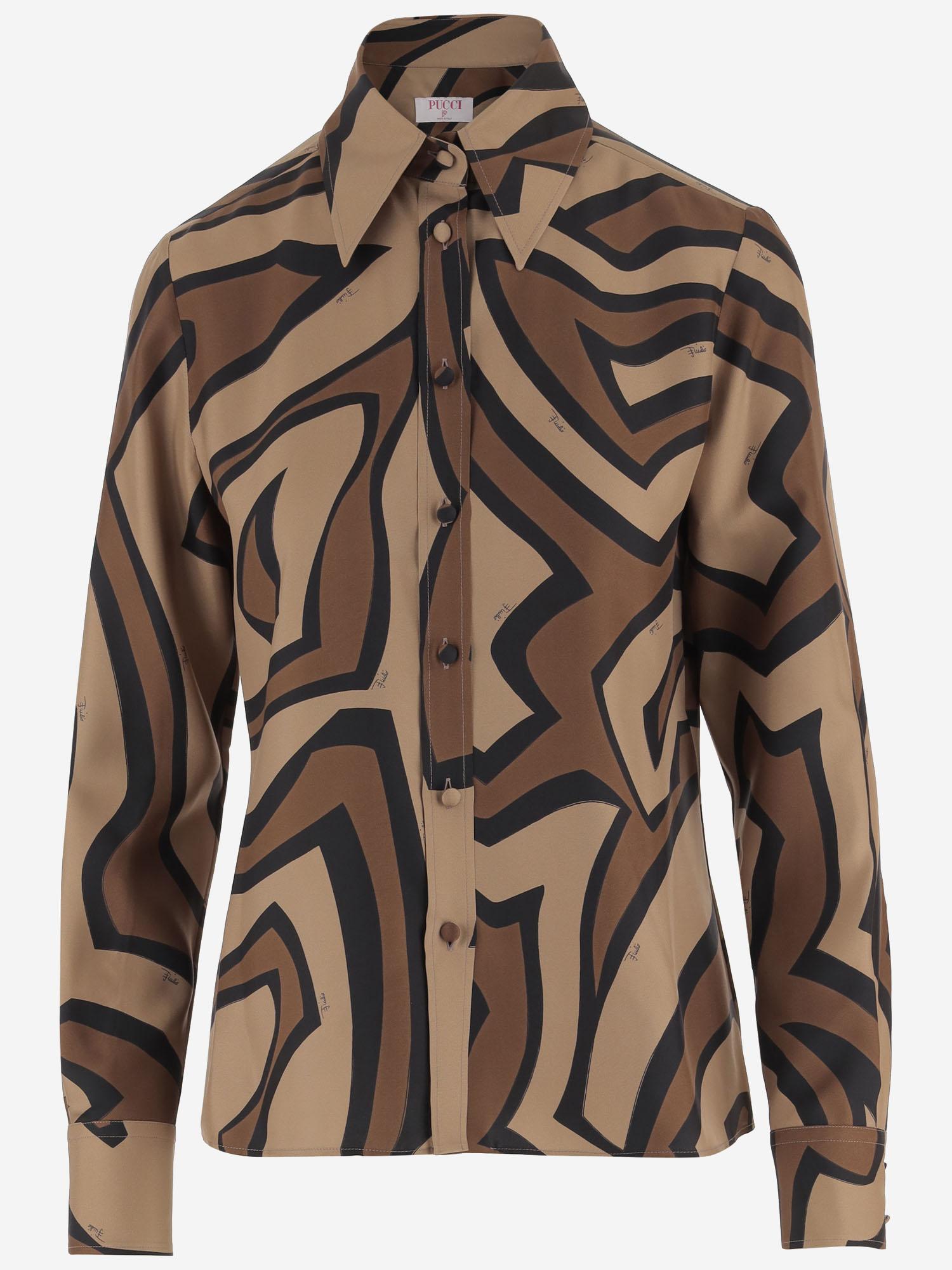 CAMICIA IN SETA CON STAMPA LABIRINTO 5URJ25 5U741050 EMILIO PUCCI 