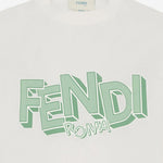 T-SHIRT IN COTONE CON STAMPA LOGO JMI504 7AJF1UVR FENDI KIDS 