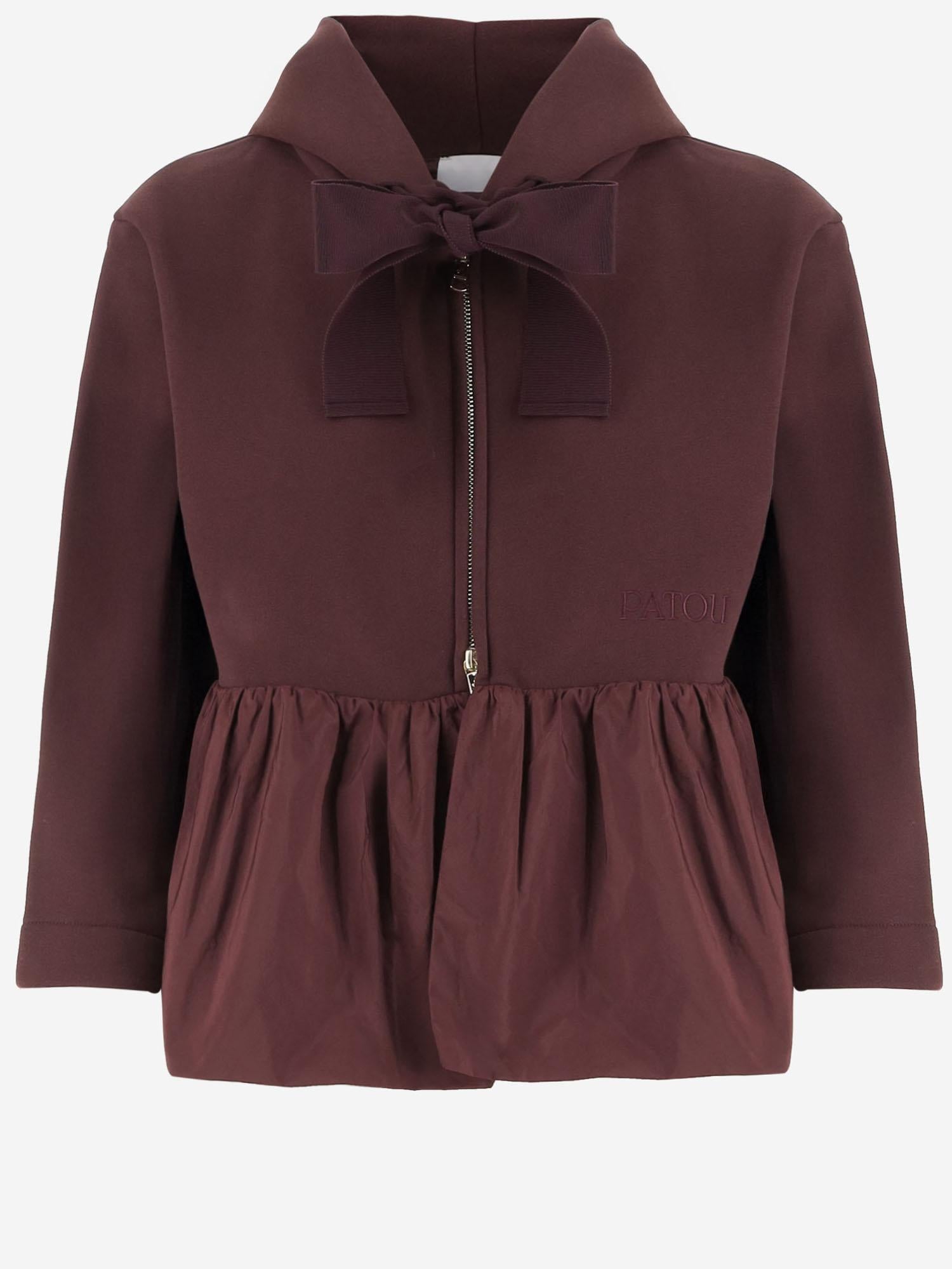 FELPA CON CAPPUCCIO E ROUCHE IN COTONE BIO JE1939995 316R PATOU 