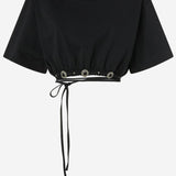 TOP IN COTONE CON COULISSE REGOLABILE 106907 A3ARZ99 PINKO 