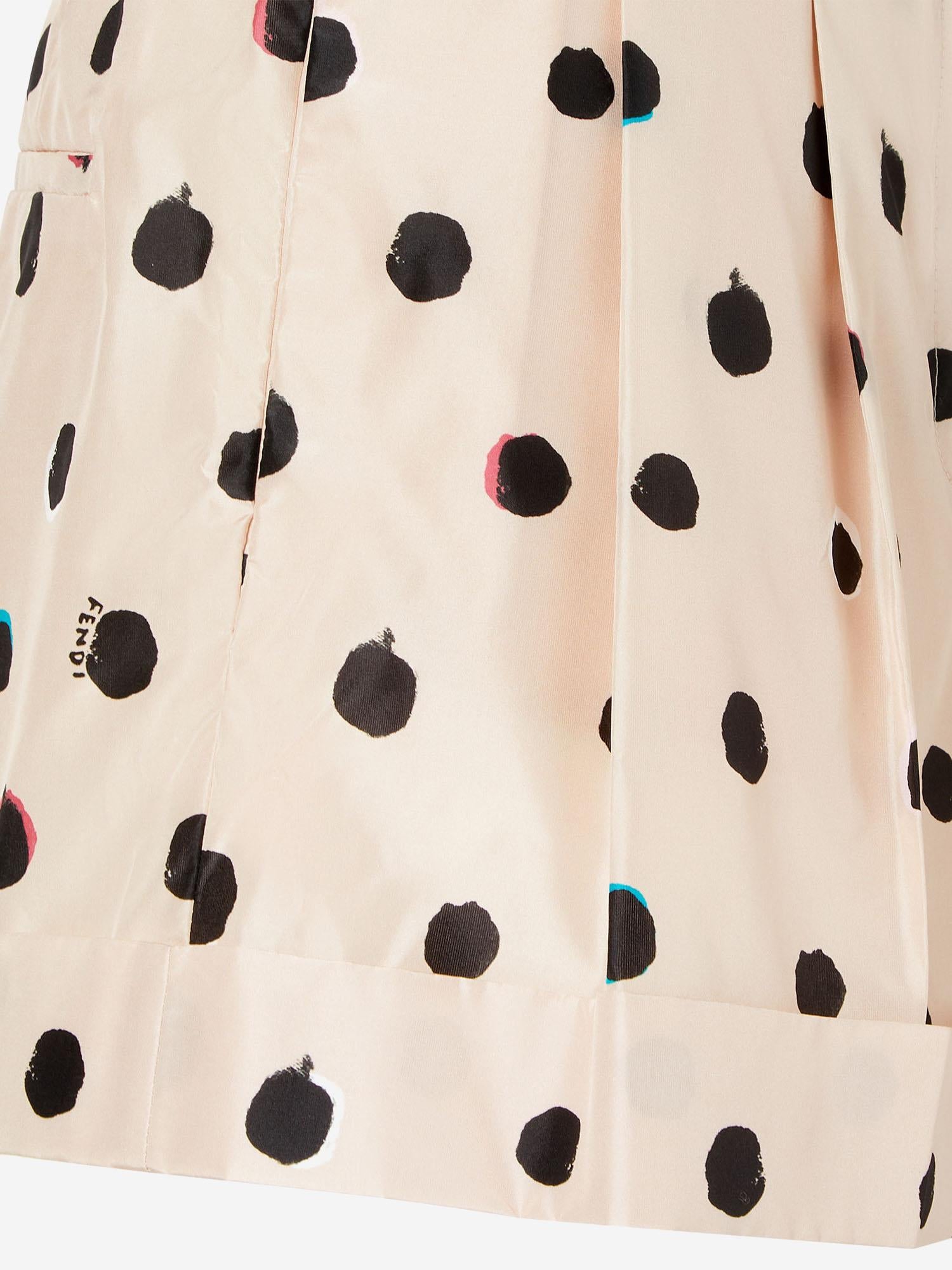 PANTALONI CORTI IN TAFFETÀ CON MOTIVO FALENA DOTS FR6690 AVJQF1UKB FENDI 