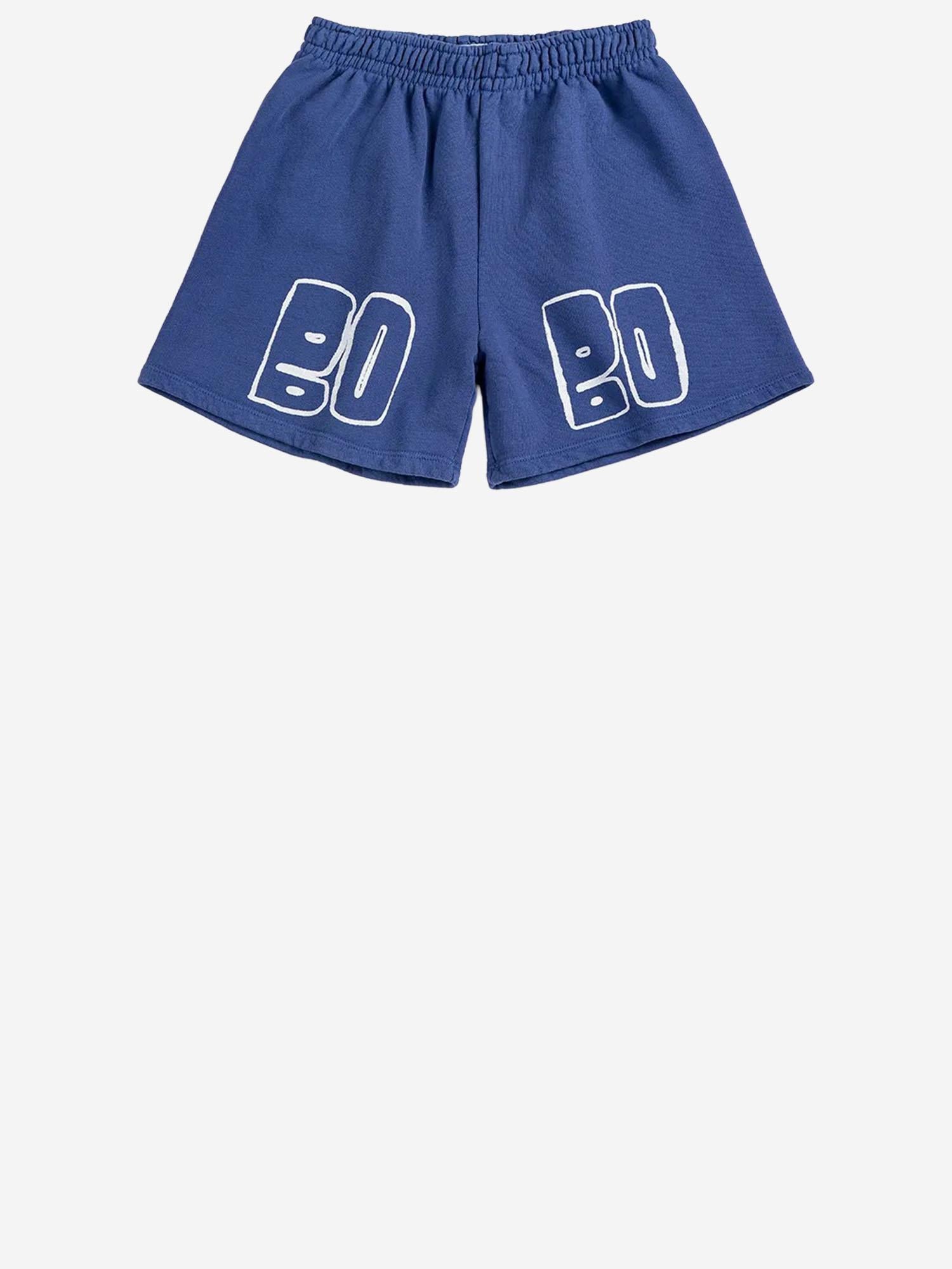 PANTALONI CORTI IN COTONE CON LOGO B126AC144 NAVYBLUE BOBO CHOSES KIDS 